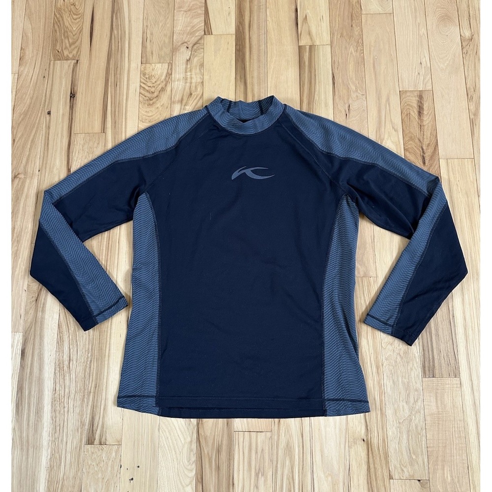 Kjus Men's Base Layer Pullover (EU 50) Large Long Sleeve Athletic Gray Black